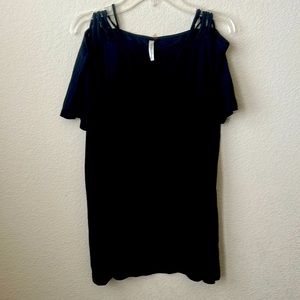 Black, soft, cold shoulder blouse
